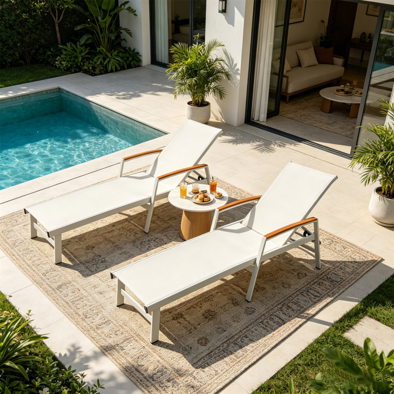 Oaxton chaise longue (ensemble de 2), Blanc