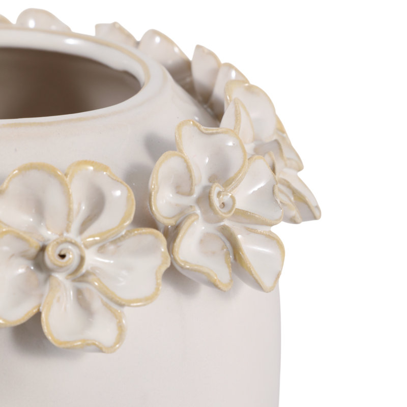 Vase floral texturé en céramique