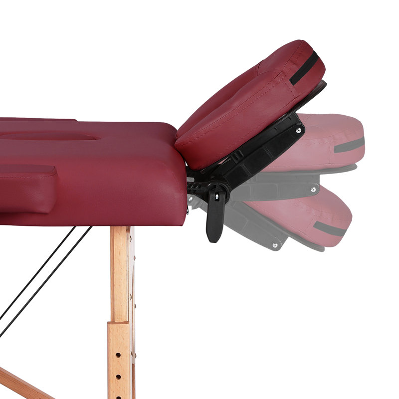 Adjustable Massage Bed Portable Spa Table with Headrest, Pink,  84" L x 30.5" W