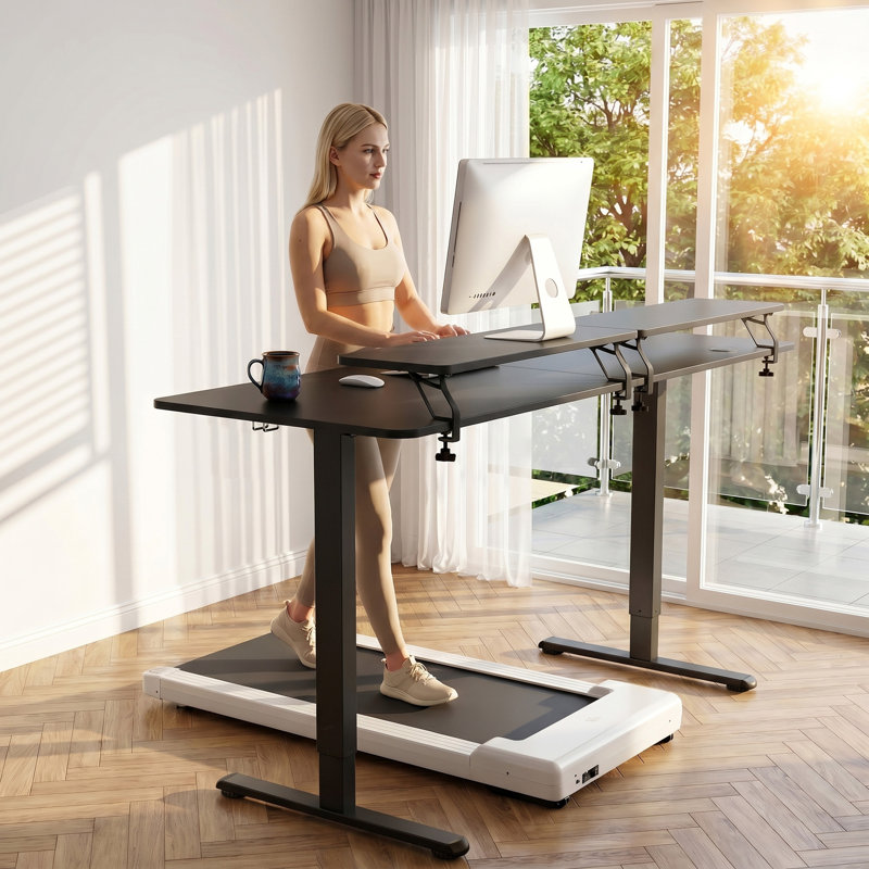 Kreutzer Height Adjustable Standing Gaming Desk, Black/Black, 28.7" H x 62.99" W x 23.62" D