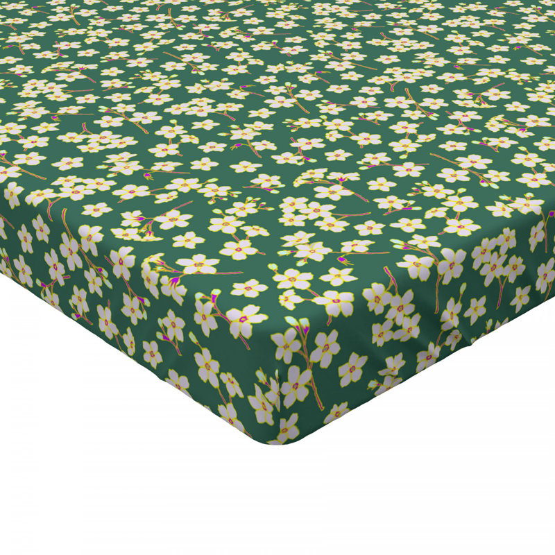 Microfiber Floral Fitted Sheet, Queen Fitted Sheet