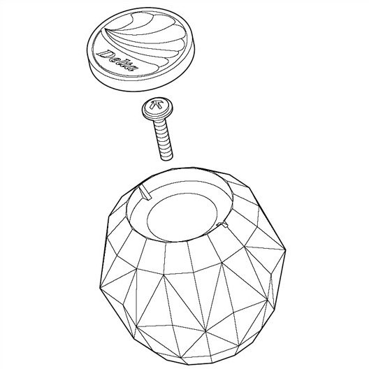 Poignée de poignée transparente avec bouton et vis
