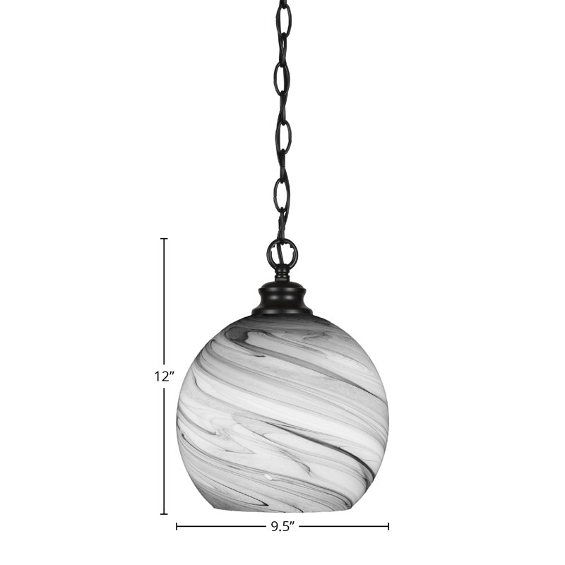 Luminaire suspendu à chaîne Kimbro, Noir, H 87 po x l 9,5 po x P 9,5 po