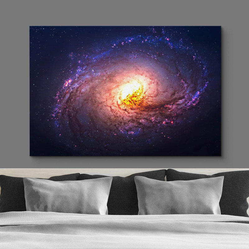 «Cosmic Purple Spiral Galaxy Astronomie and Space Sci-Fi» sur, H 24 po x l 36 po
