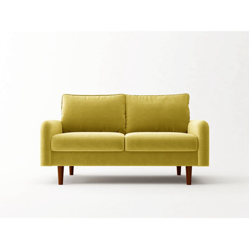 Morrone 57.8'' Velvet Loveseat, Goldenrod Velvet