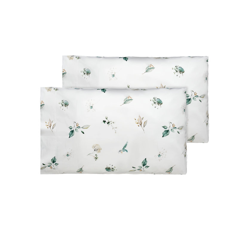 Verdiana Print By DEA Sateen Pillow Case, Aqua, Standard Pillow Case