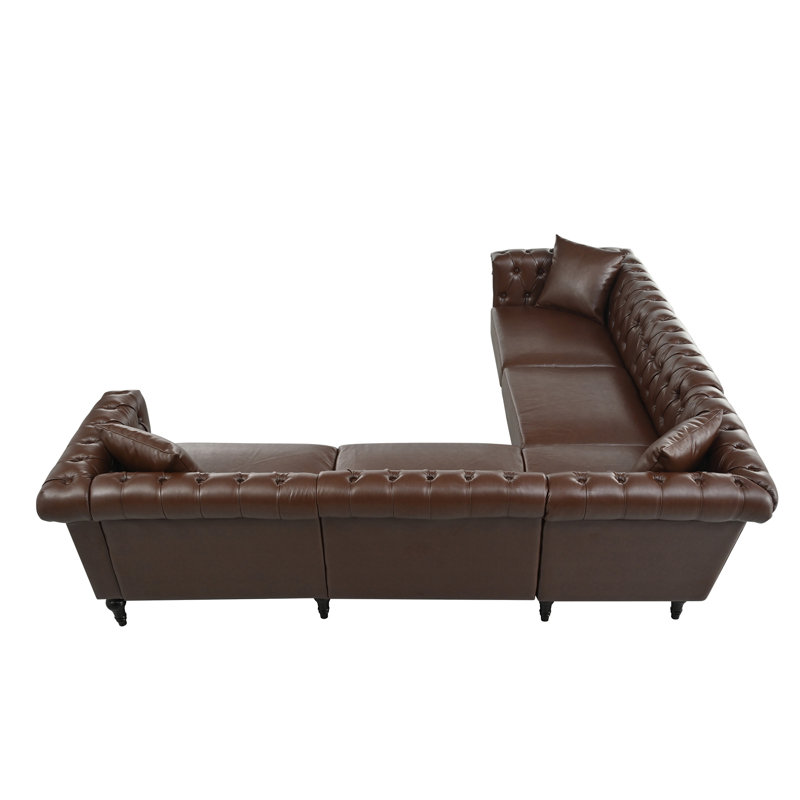 Canapé modulaire pour salon, Marron foncé