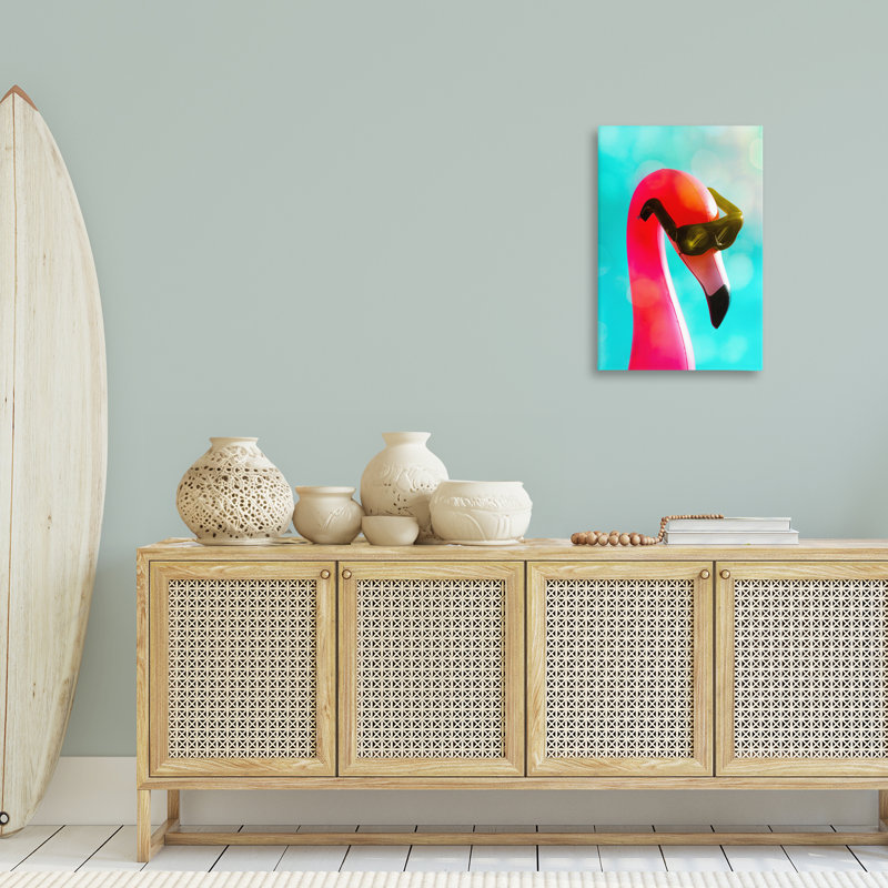  «Flamingo Basking in Bokeh», art mural sur toile par Graffi *ee Studios, H 30 po x l 20 po