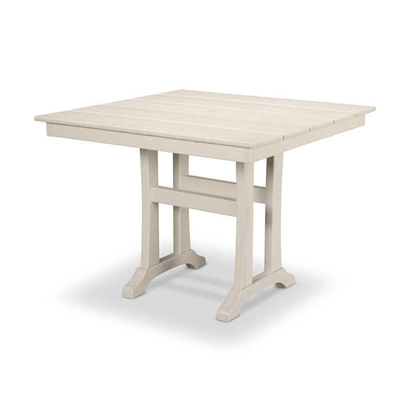 Table de salle à manger à tréteaux Farmhouse, l 37,5 po x L 37,63 po x H 29 po, Château de sable