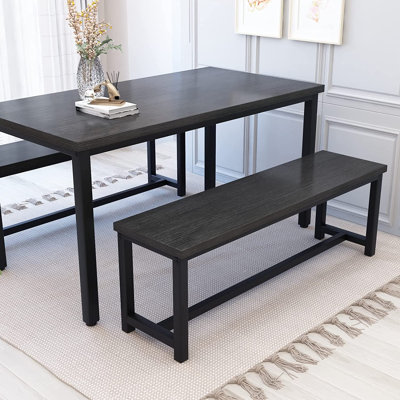 Kaihlani 4 - Person Dining Set, 3 - Piece Dining Set, Dining Table Set with 2 Benches (47in.L Table)