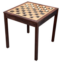 Amish Libby Game Table with Jumbo Sized Chess and Checker Game Pieces