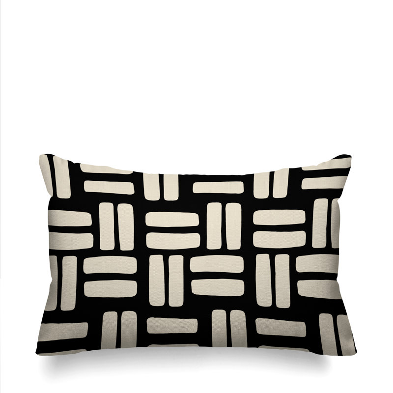 Coussin décoratif intérieur / extérieur Wright, Noir