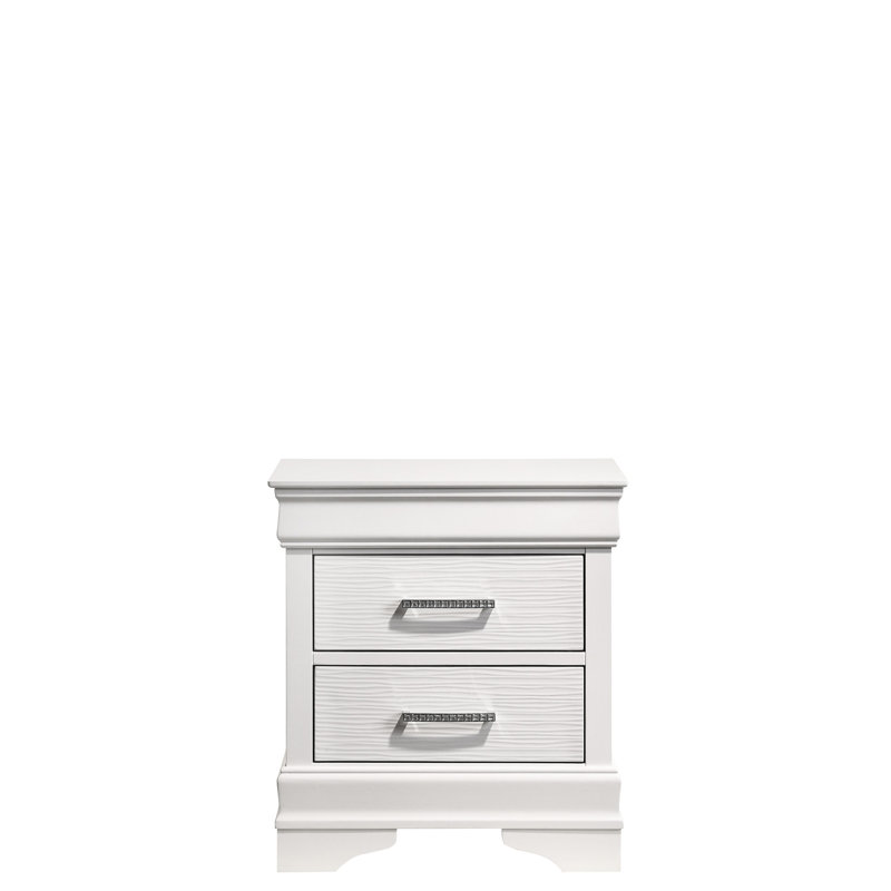 Table de chevet blanche 2 chambres avec construction stable en bois élégants