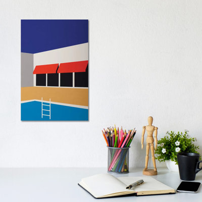 Palm Springs Pool House I 1 Piece Wall Art on Canvas