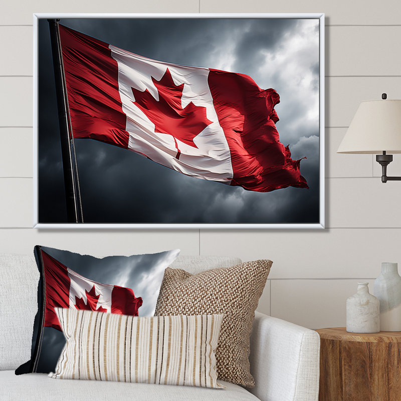 Canada Canada Pride II - reproduction de cadre flottant sur toile, H 24 po x l 32 po x P 1 po, Blanc