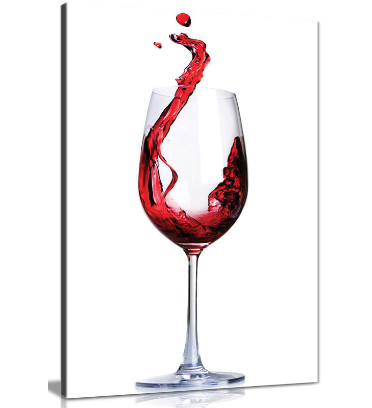 Wine Glass - Wrapped Canvas Print, 46cm H x 31cm W