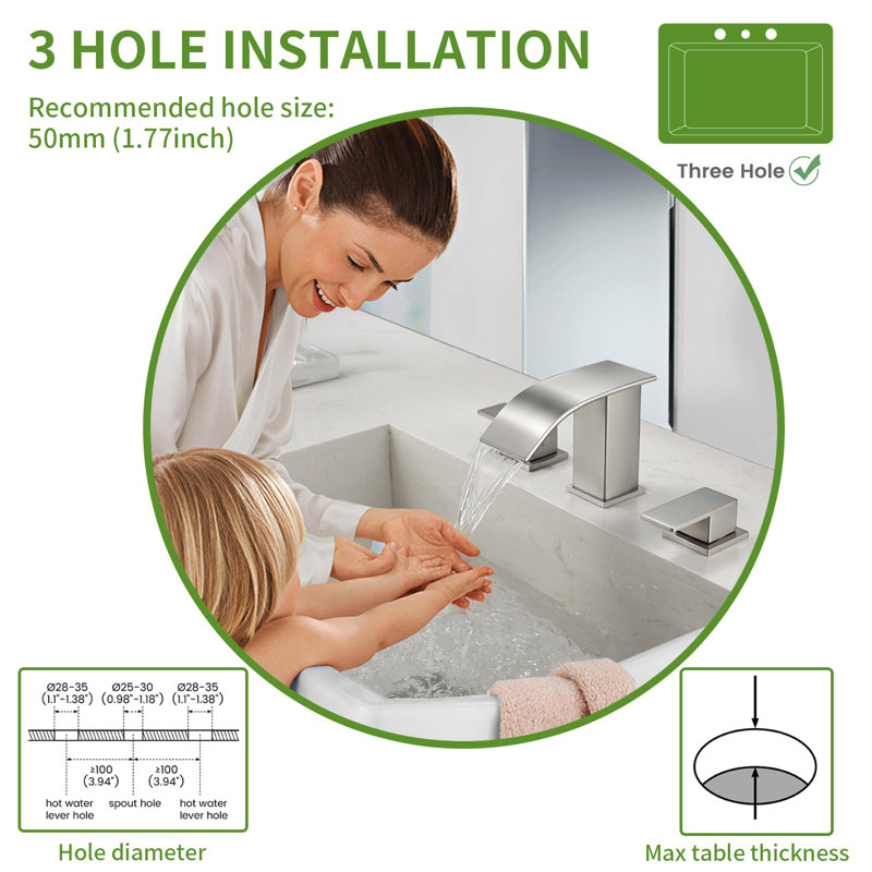 Widespread Bathroom Faucet, Brushed Nickel