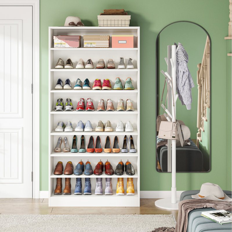 40 Pair Shoe Storage Cabinet, White