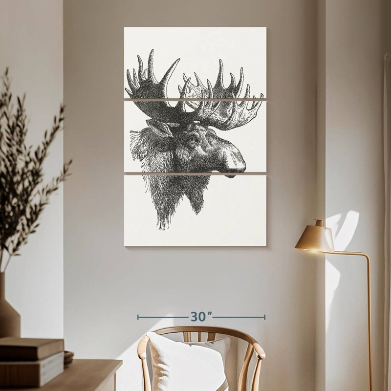 Brampt Bull Moose Head, 65" H x 42" W