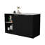 Rectangular Kitchen Island In Black And , Facilitate Meal Preparation Storage Organization With Inner Shelving For Better
