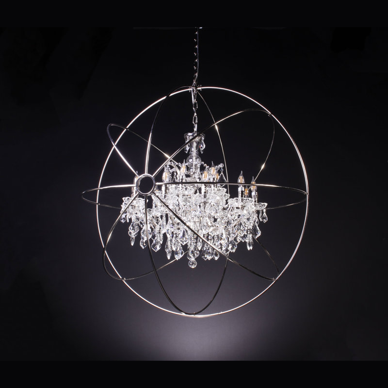 Lustre sphère de style bougie 15 lumières Romina