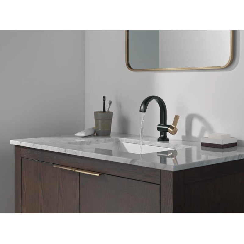 Robinet de salle de bain Albion, Noir mat / bronze champagne
