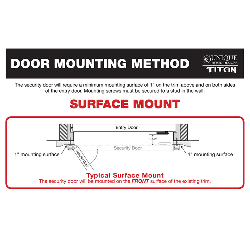 Meshtec Double Surface Mount Ultimate Security Screen Door, Bronze, 80" H x 72" W x 1.7" D