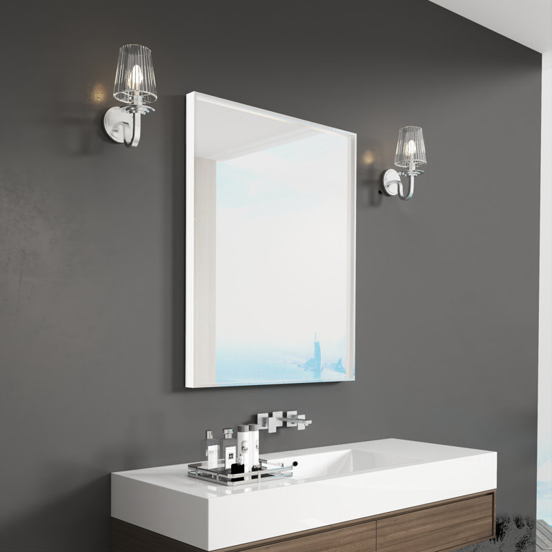 Miroir de salle de bain rectangulaire rectangulaire, 40 po x 32 po