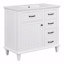 Meuble-lavabo 36 po avec comptoir en céramique, structure en bois massif, armoire en MDF et peuplier, tiroirs rabattables, tablette réglable et poignées en alliage de zinc-1007522767