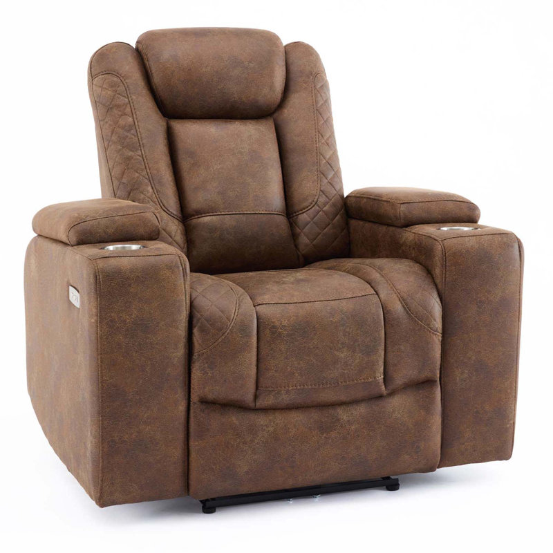 Syeira 645.16cm Wide Standard Recliner, Brown