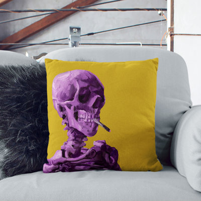 Skull of a Skeleton with Cigarette Scatter Cushion