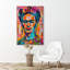 «Pop Urban Street», Frida Kahlo, Portrait coloré, graffiti vibrant, œuvre d'art sur toile encadrée-107907003-107907002