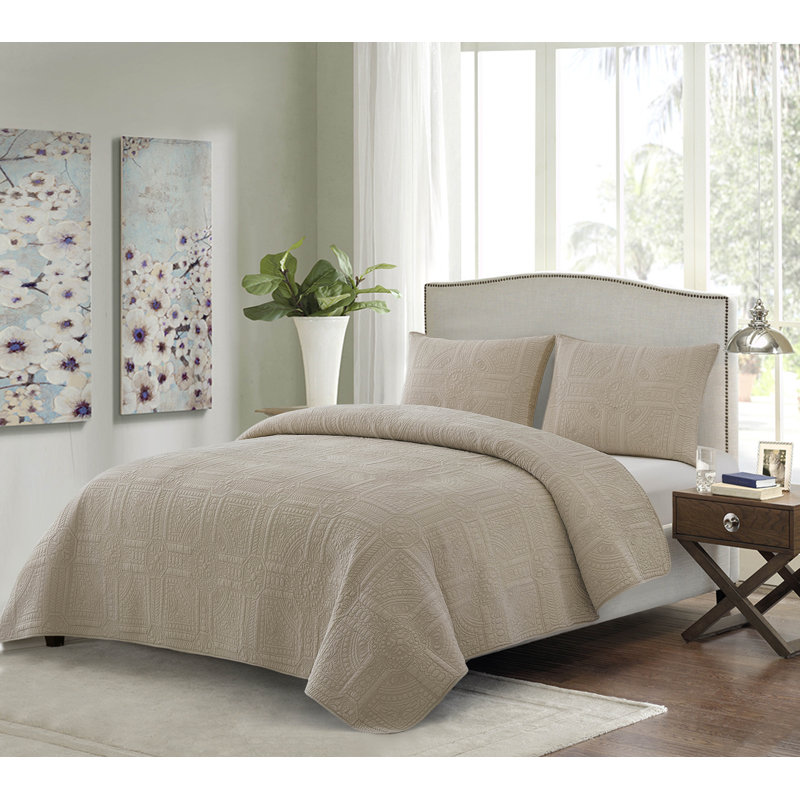 Ensemble de literie 3 pièces Courtyard Taupe, Double/Grand, Taupe