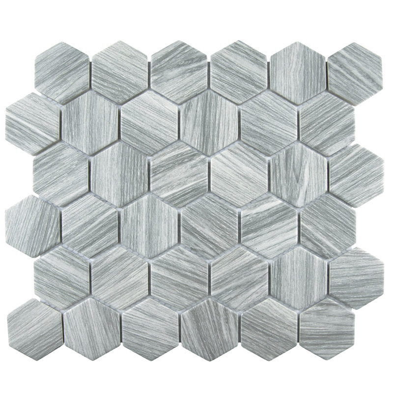 Carreau de mosaïque en porcelaine pour plancher et mur 11-1 / 8 "x 12-5 / 8" Lama, Gris