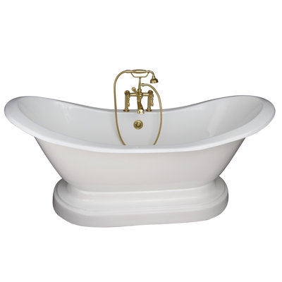 72'' x 30'' Freestanding Soaking Cast Iron Bathtub