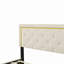 Lit plateforme tapissier Heerad avec tête de lit, structure en fil métallique et pieds en métal-62774127