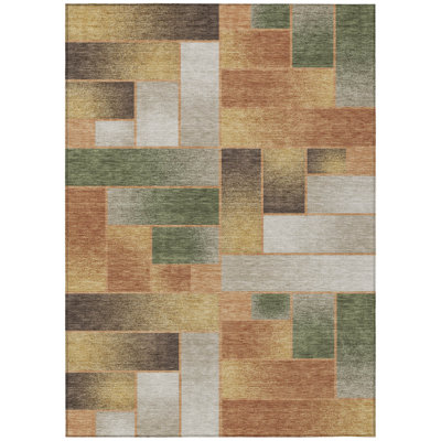 Machine Washable Indoor/Outdoor Chantille ACN2709 Geometric Rug