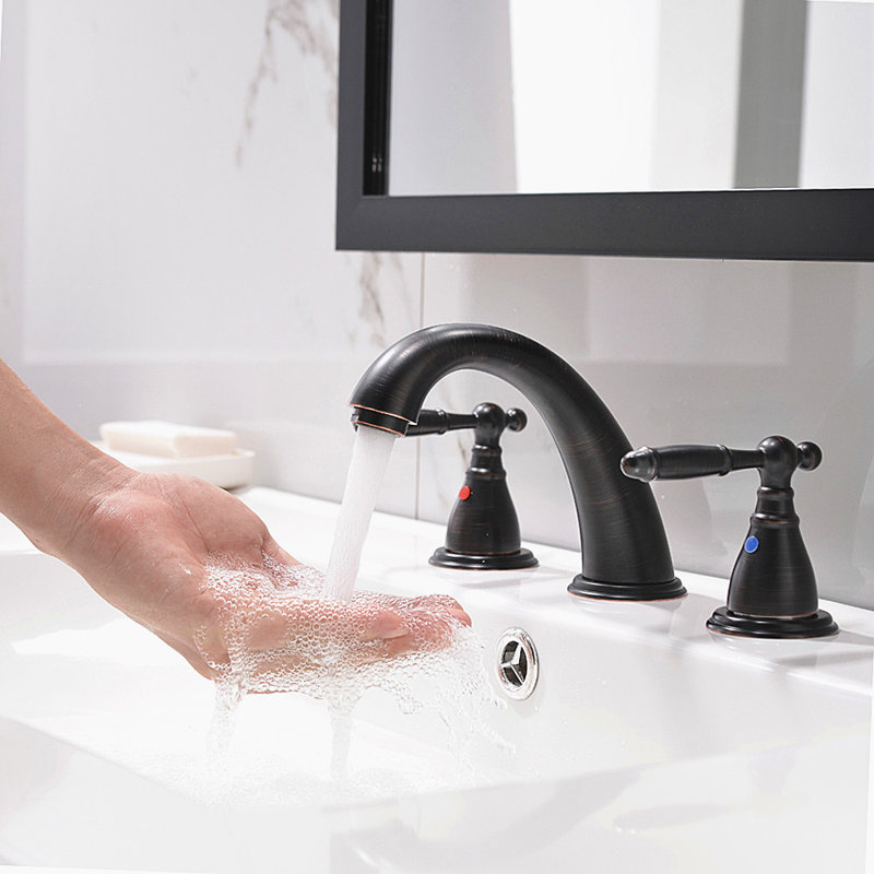 Widespread 2-handle Bathroom Faucet with Drain Assembly