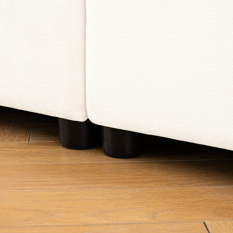 Chenille blanche élégante avec compartiment caché, tissu moderne, conception cylindrique ergonomique pour un salon paisible, accessoire de rangement pour la maison, rangement pour le confort, salon
