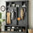 Wood Hall Tree with Metal Hooks, Shoe Storage Cubbies & Bench, Modern Entryway Coat Rack Organizer