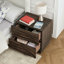 Table de chevet sans poignées, table de bout sans canapé pour salon et chambre à coucher Renley en bois massif avec 2 tiroirs, disponible en 2 couleurs-568657114-557154538