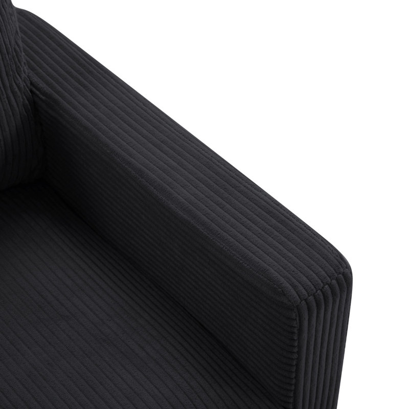 Canapé modulaire large 72,64 po, Noir