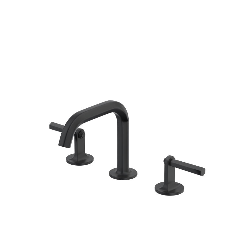 Modelle Widespread Lavatory Faucet With U-Spout, Matte Black