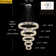Meva Large 5 Ring Crystal Chandelier Dimmable Lighting D7.9"+15.7"+23.6"+32"+40"