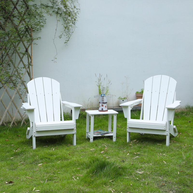 Chaise Adirondack pliante avec table d'appoint, Blanc