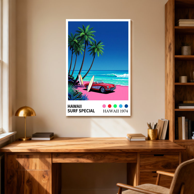 «Landscape & Nature Hawaii Surf Special», art de l'affiche, H 24 po x l 16 po