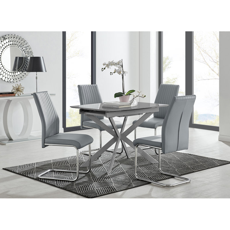 Tierra 4 -Person Dining Set, Cappuccino, 75H x 100W x 80D