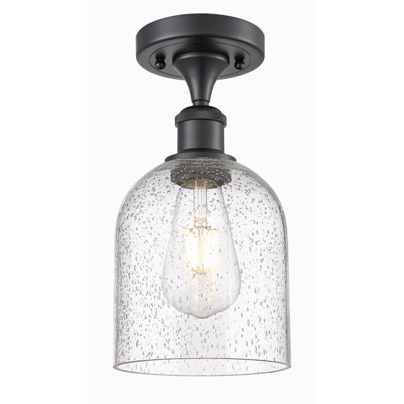 Ballston - Allysson - 1 Light 6" Semi-Flush Mount - Seedy Shade, Matte Black