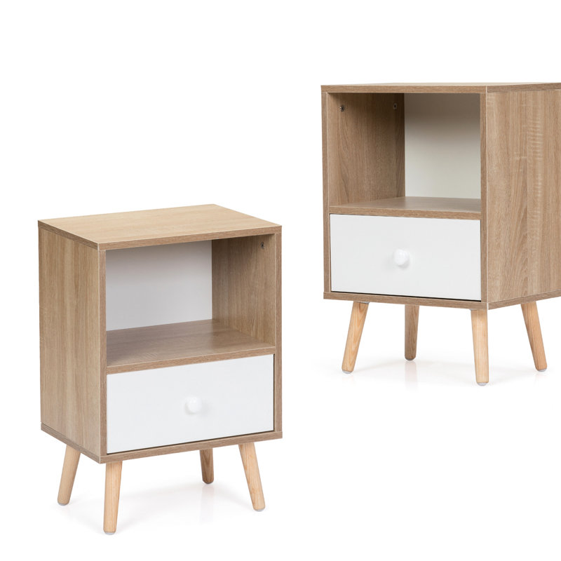 Table d'appoint en particules avec tiroir et tablette pour salon de bureau