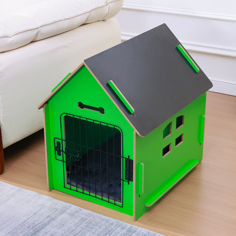 Niche pour chien en bois, Vert / noir